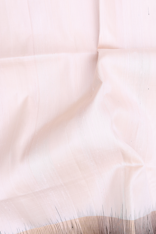 Raw Silk Saree In Ivory With Ganga Jamuna Border