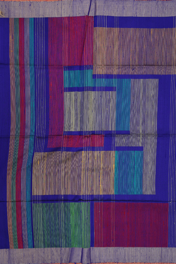 Raw Silk Saree In Crimson Red With Pavanchi Border