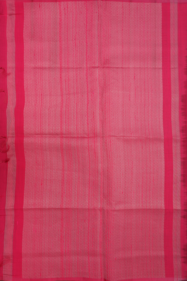 Raw Silk Saree In Dark Green With Stripes Design