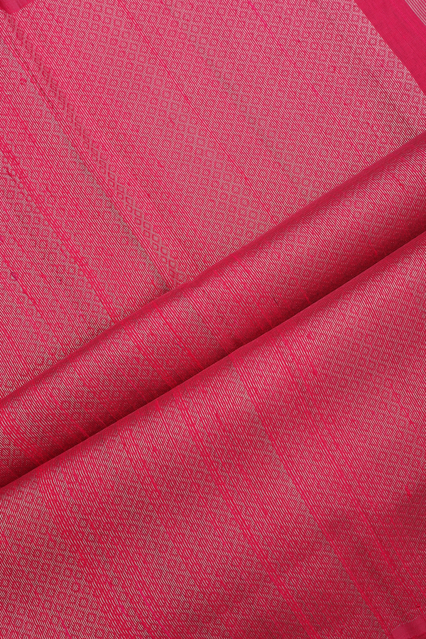 Raw Silk Saree In Dark Green With Stripes Design
