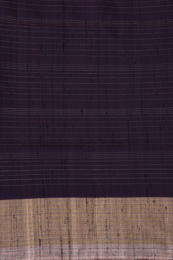 Raw Silk Saree In Dark Oak Brown With Checks Design