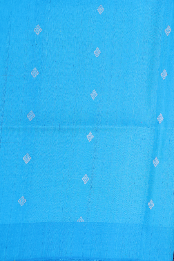 Raw Silk Saree In Dark Purple With Zari Buttas