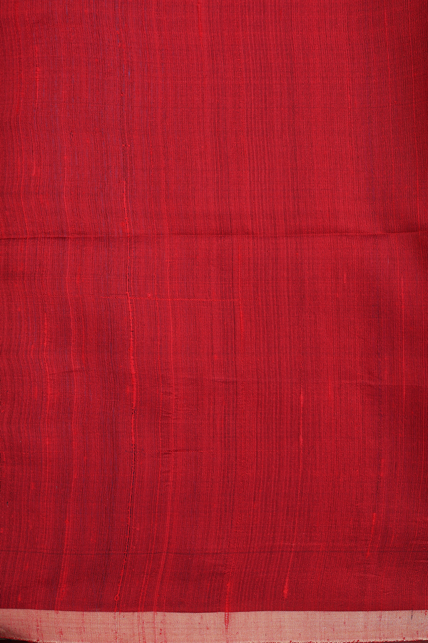 Raw Silk Saree In Deep Purple With Bavanchi Border