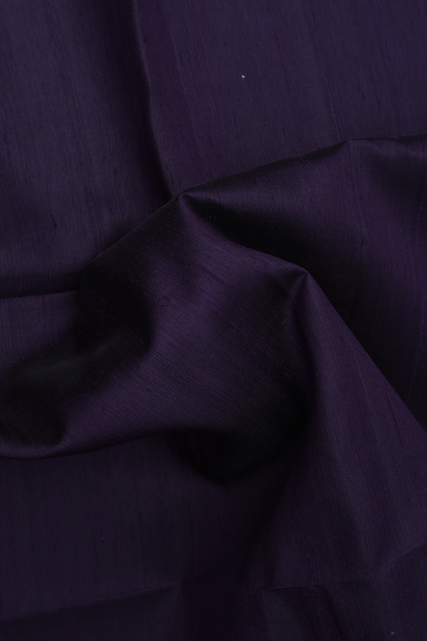 Raw Silk Saree In Deep Purple With Bavanchi Border
