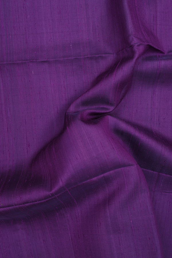 Raw Silk Saree In Deep Purple With Iruthalai Pakshi Pallu