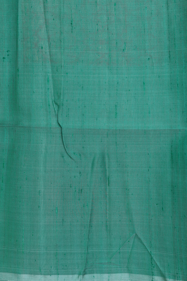 Raw Silk Saree In Dusty Green With Zari Buttas