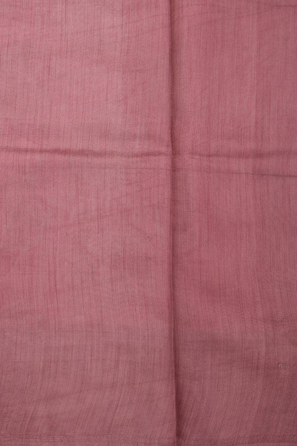 Raw Silk Saree In Dusty Pink With Paisley Motifs