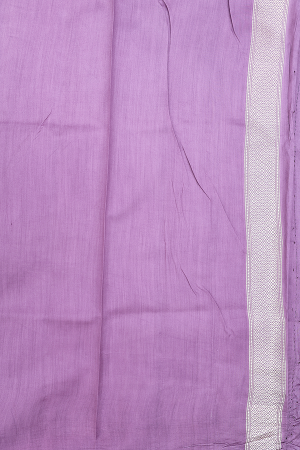 Raw Silk Saree In Dusty Purple With Floral Buttas