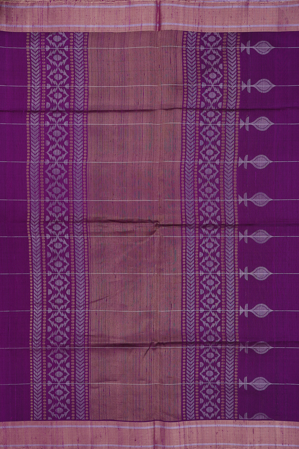 Raw Silk Saree In Grape Purple With Parrot Design