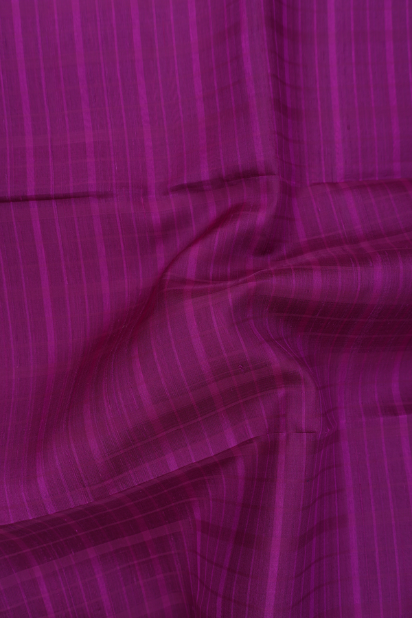 Raw Silk Saree In Grape Purple With Self Stripes Design