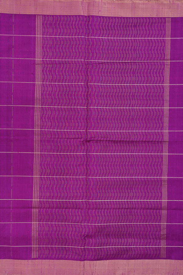 Raw Silk Saree In Grape Purple With Stripes Design