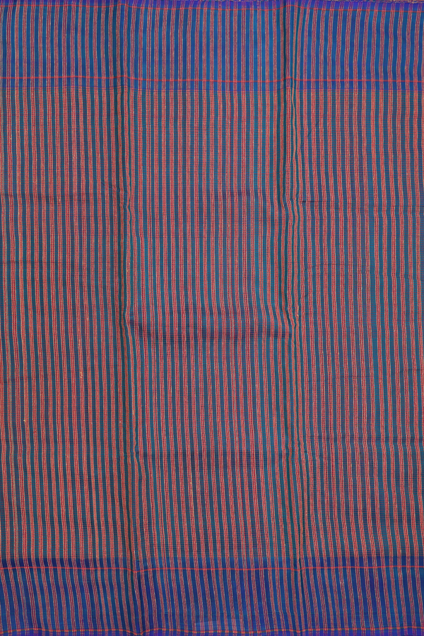 Raw Silk Saree In Green And Red With Checks Design