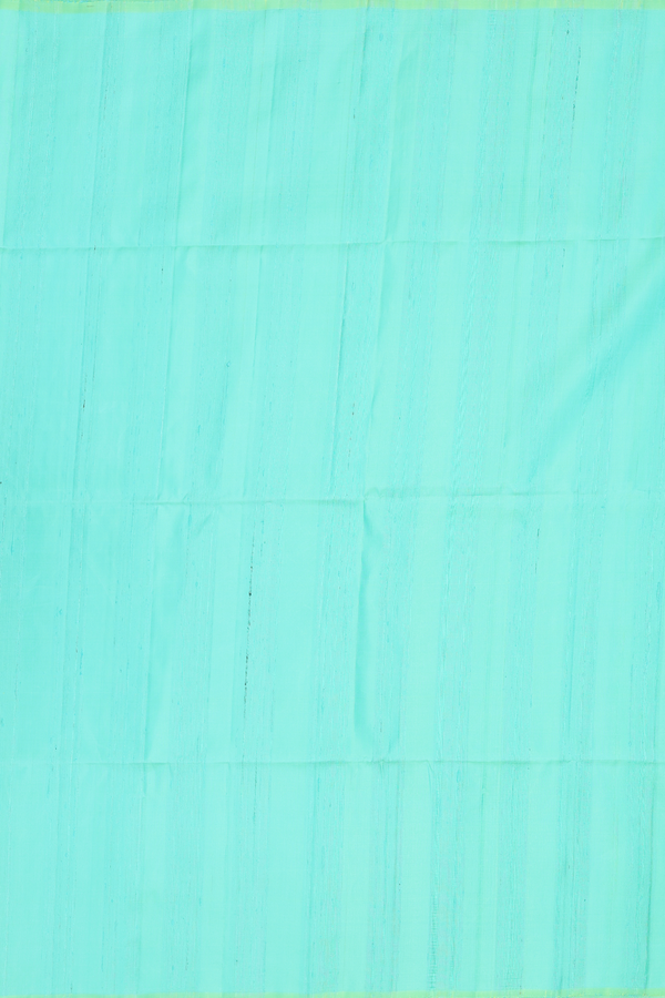 Raw Silk Saree In Green With Plain