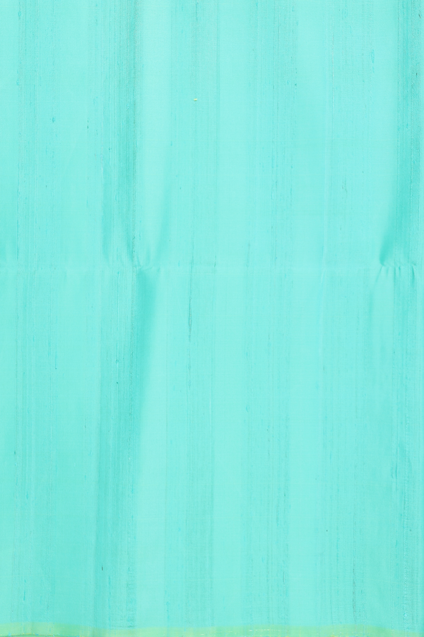 Raw Silk Saree In Green With Plain