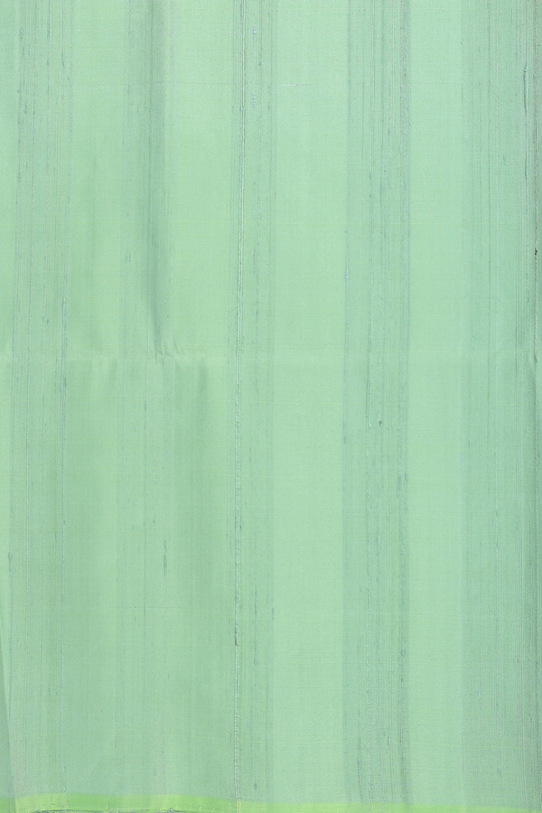 Raw Silk Saree In Green With Plain