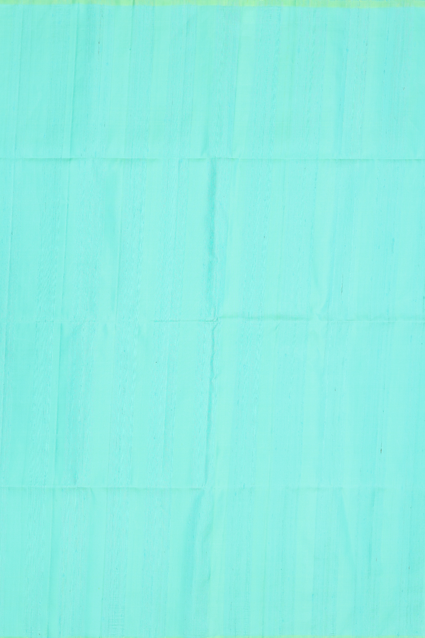 Raw Silk Saree In Green With Plain