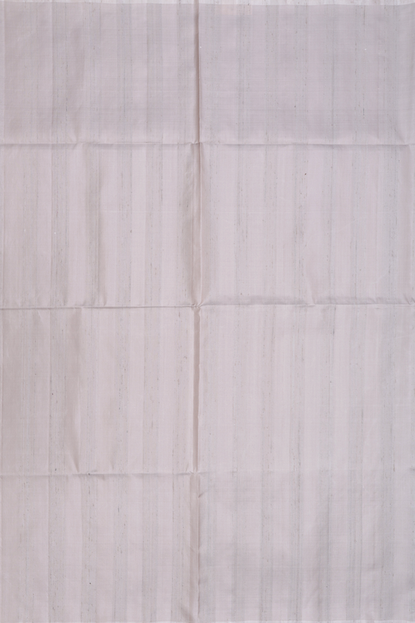 Raw Silk Saree In Grey With Plain