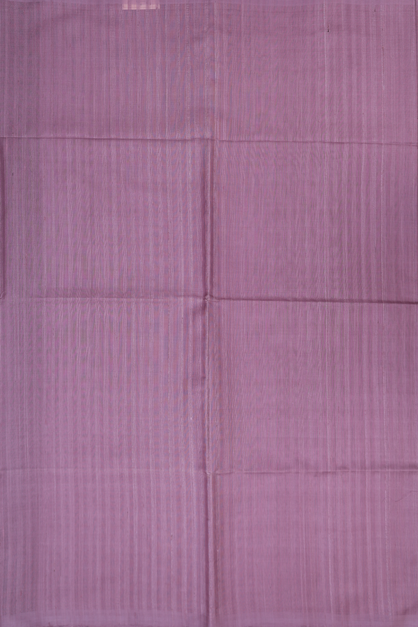Raw Silk Saree In Greyish Purple With Self Stripes Design