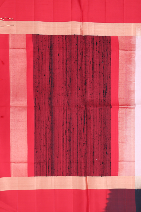 Raw Silk Saree In Ivory With Ganga Jamuna Border