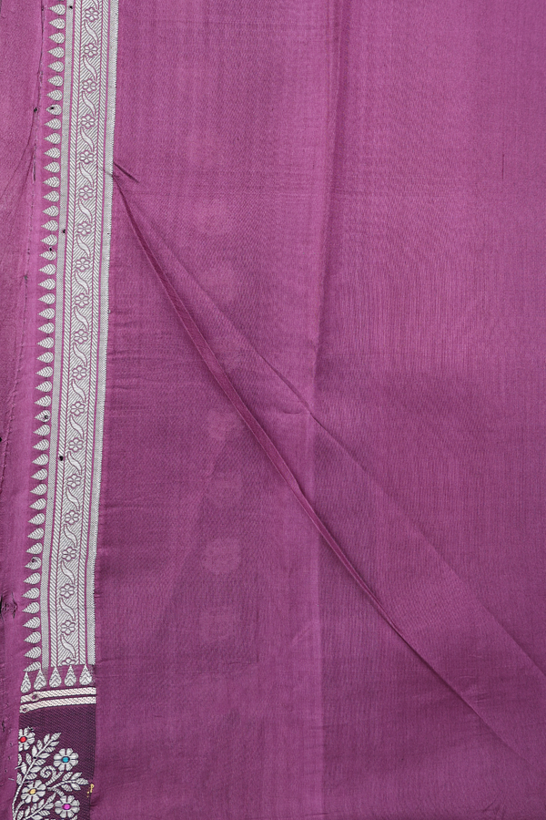 Raw Silk Saree In Leaf Green With Floral Buttas