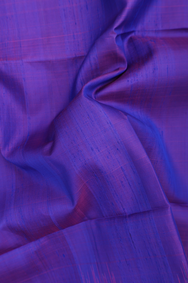 Raw Silk Saree In Purple With Stripes Border