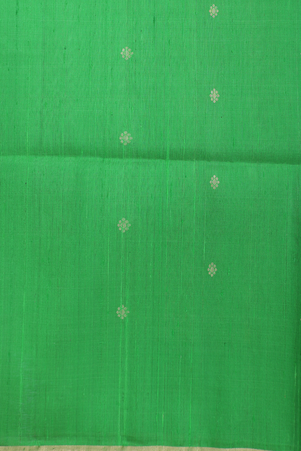 Raw Silk Saree In Magenta With Floral Buttas