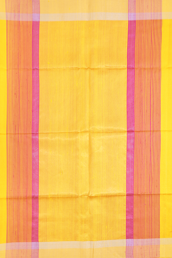 Raw Silk Saree In Mango Yellow With Zari Border