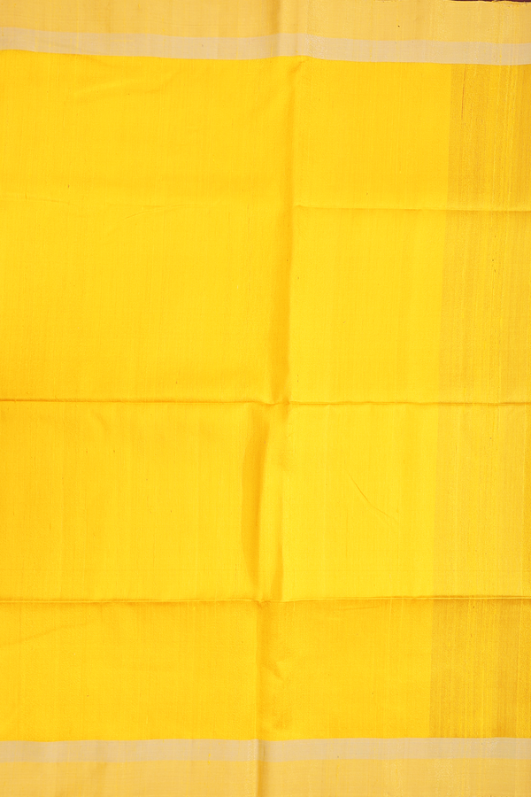 Raw Silk Saree In Mango Yellow With Zari Border