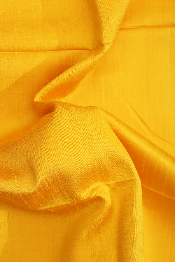 Raw Silk Saree In Mango Yellow With Zari Border