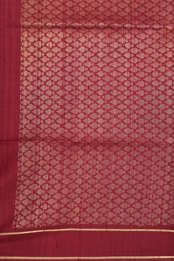 Raw Silk Saree In Maroon With Iruthalai Pakshi Pallu