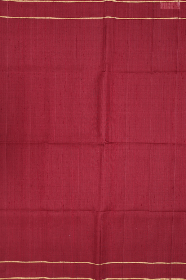 Raw Silk Saree In Maroon With Iruthalai Pakshi Pallu