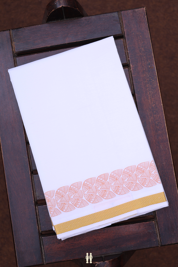 Zari Border White Cotton Dhoti