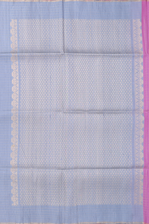 Raw Silk Saree In Mauve With Checks Design