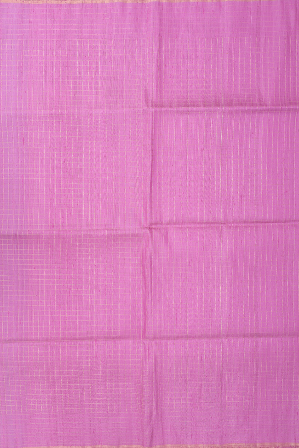 Raw Silk Saree In Mauve With Checks Design