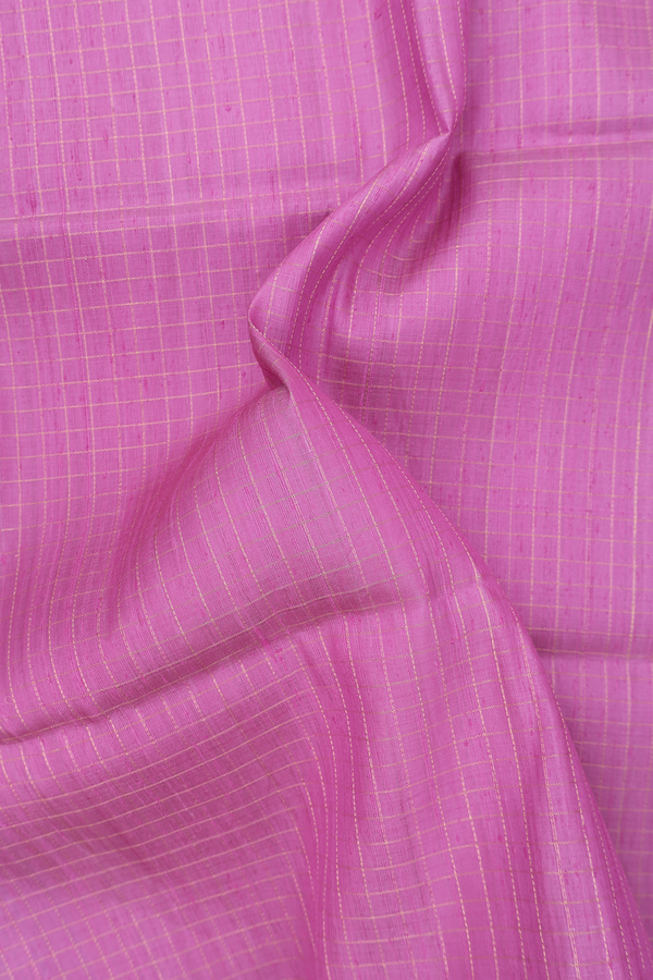 Raw Silk Saree In Mauve With Checks Design