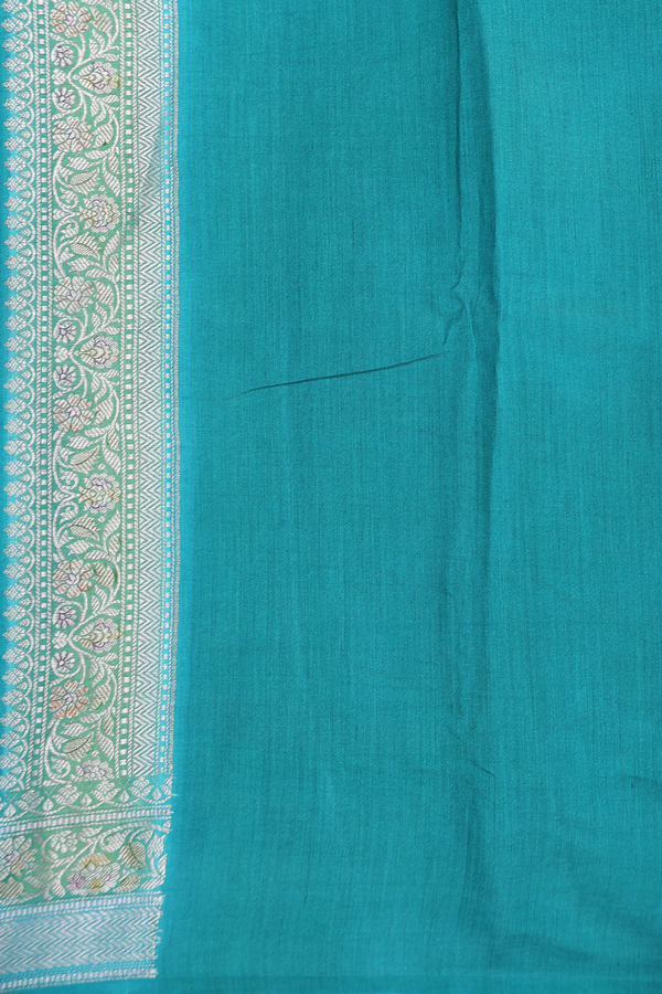 Raw Silk Saree In Multicolor With Floral Buttas