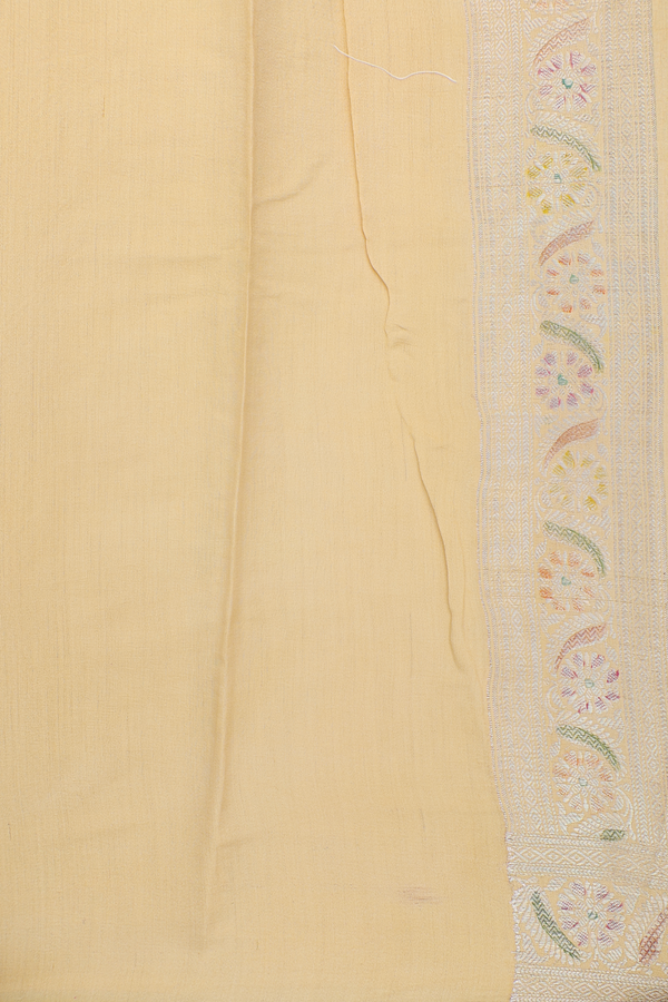Raw Silk Saree In Multicolor With Floral Buttas