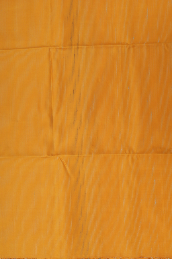 Raw Silk Saree In Mustard Yellow With Stripes Design