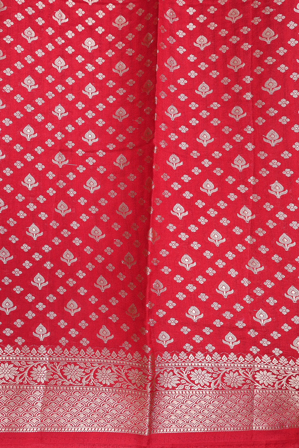 Raw Silk Saree In Mustard Yellow With Zari Buttas