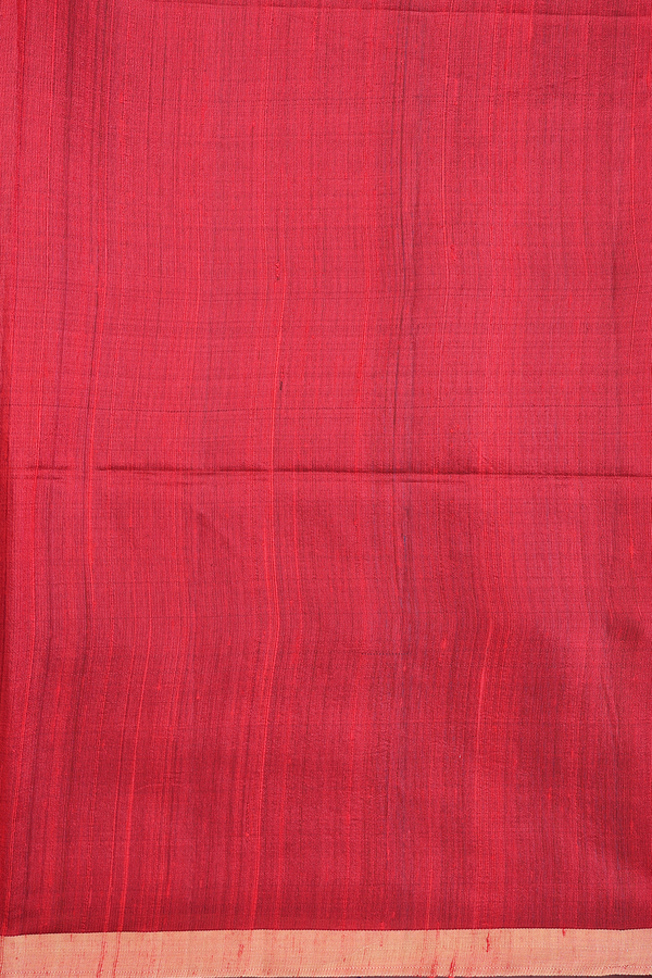 Raw Silk Saree In Navy Blue With Zari Border