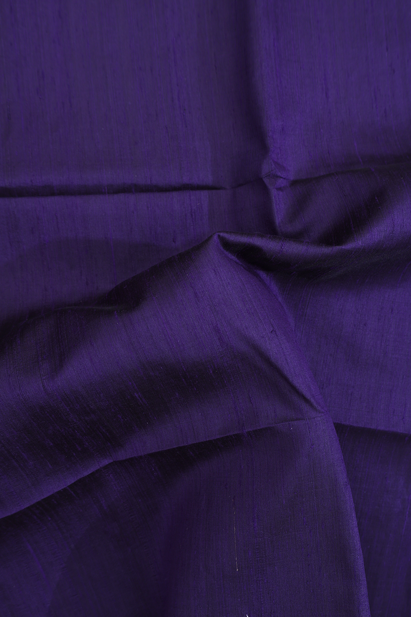 Raw Silk Saree In Navy Blue With Zari Border