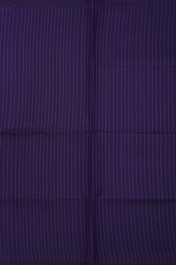 Raw Silk Saree In Navy Blue With Zari Stripes Design