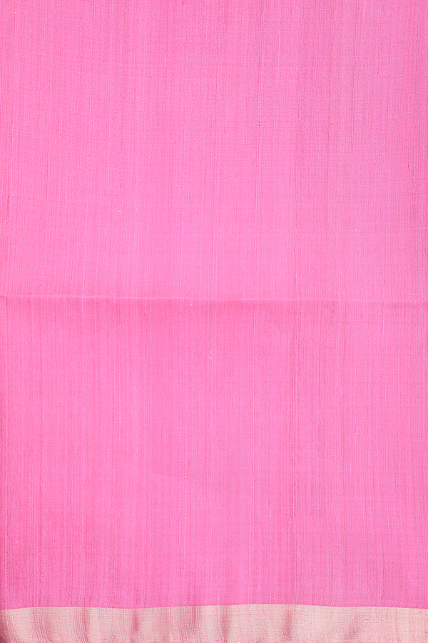 Raw Silk Saree In Orchid Pink With Zari Border