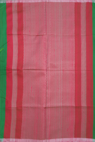 Raw Silk Saree In Parrot Green With Floral Zari Buttas