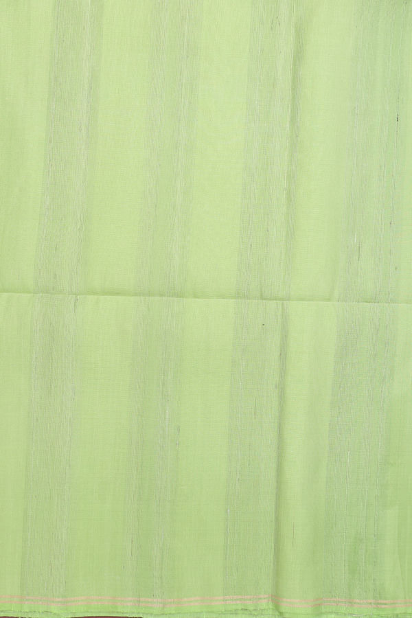 Raw Silk Saree In Pastel Green With Plain