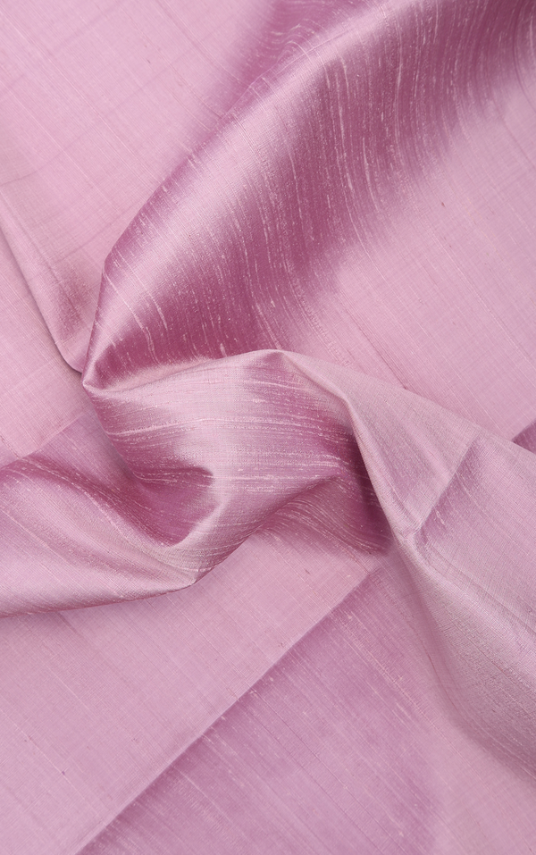 Raw Silk Saree In Pastel Purple With Floral Border
