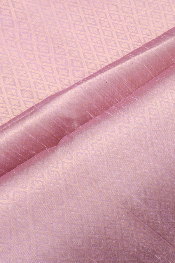 Raw Silk Saree In Pastel Purple With Floral Border