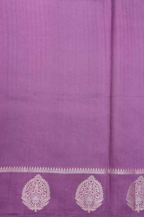 Raw Silk Saree In Peacock Green With Floral Buttas