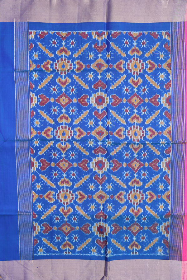 Raw Silk Saree In Pink With Bavanchi Border