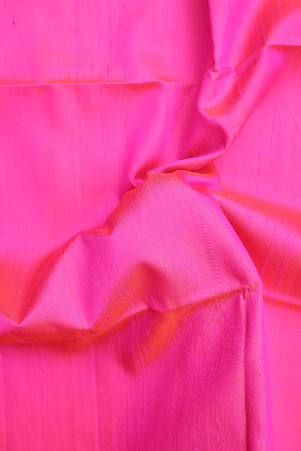 Raw Silk Saree In Pink With Bavanchi Border